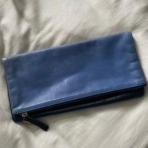 Clare V Navy Blue Foldover Clutch